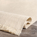 Braided woven Wool white area rugs